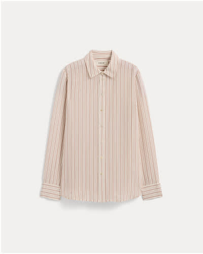 The Must-Have Shirt in Washable Silk | Bone/Dusky Rose