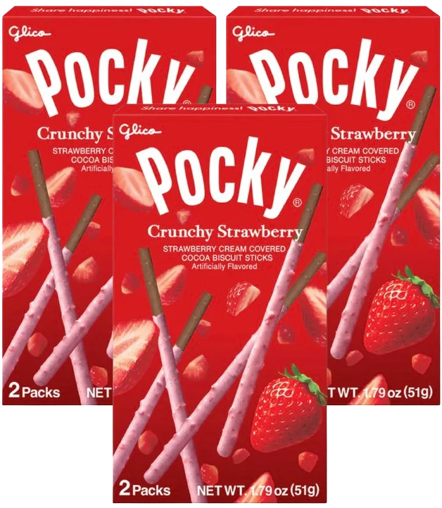 Image of Pocky Strawberry Cream Covered Biscuit (3 Pack)
