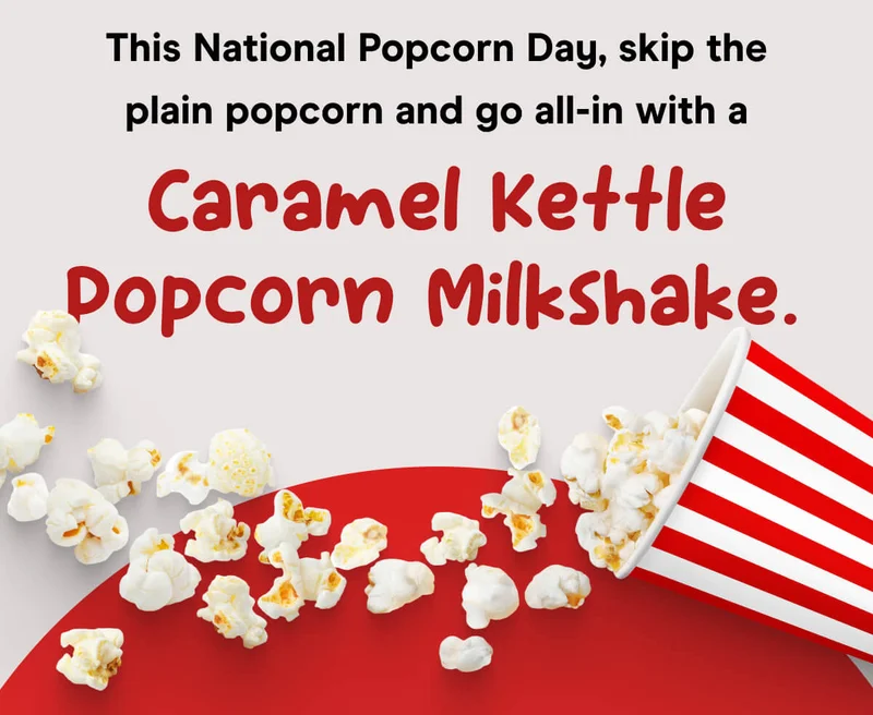 This National Popcorn Day, skip the plain popcorn and go all-in with a Caramel Kettle Popcorn Milkshake.
