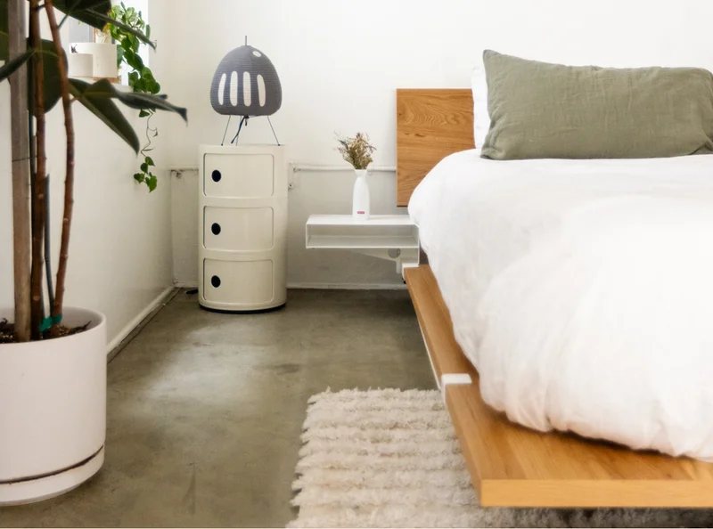 Pictured: The Bedside Table in White (No Power) styled by Keith Tio (@keithtio)