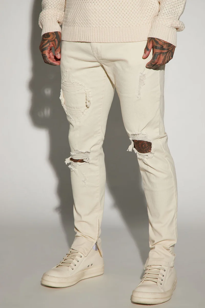 Image of Point Of View Skinny Jeans - Off White