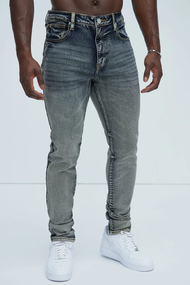 Image of Lance Stacked Skinny Jeans - Dark Wash