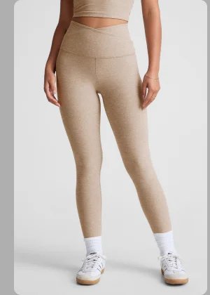 Spacedye At Your Leisure High Waisted Midi Legging in Sand Swept Heather