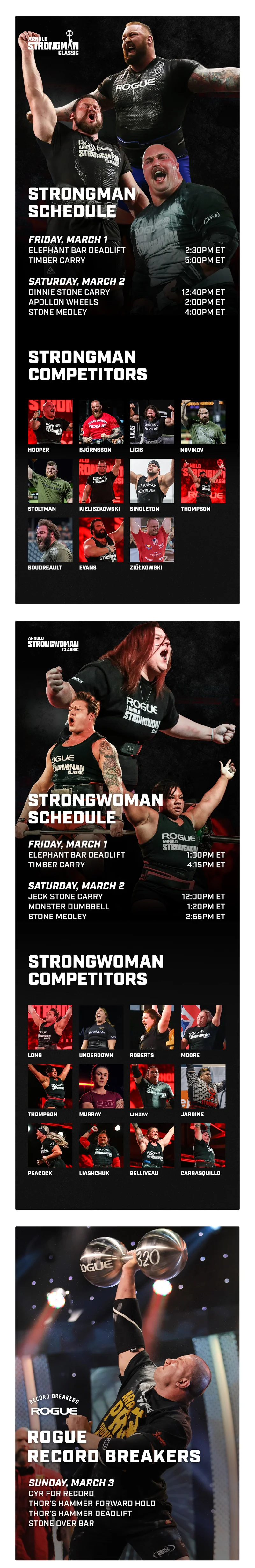 Schedule & Competitors