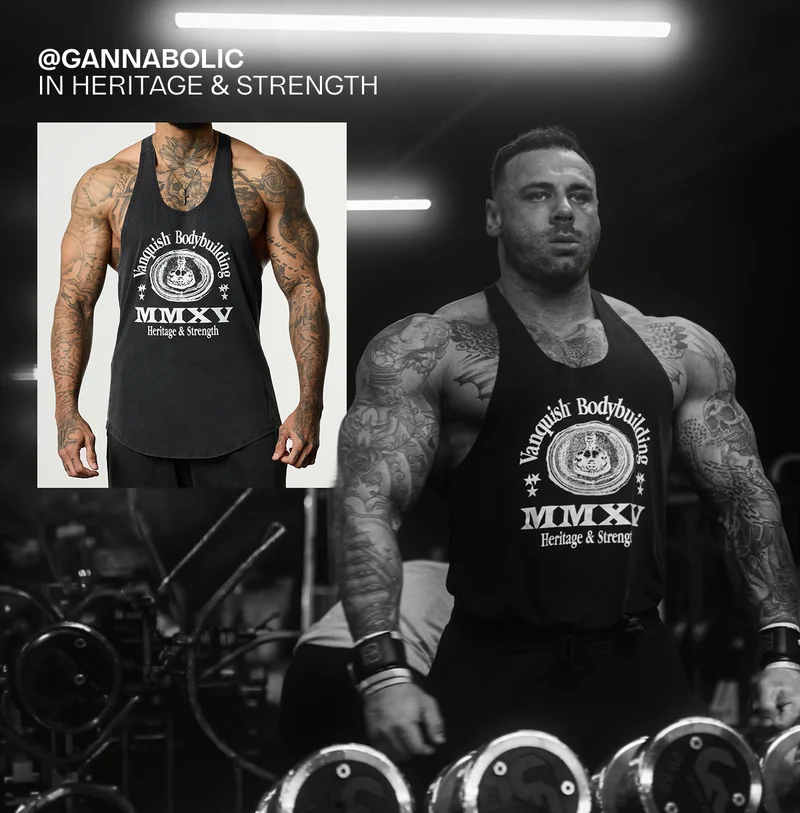 HERITAGE AND STRENGTH BLACK STRINGER VEST