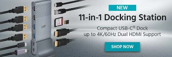 11-in-1 Docking Station Compact USB-C Dock with up to 4K/60Hz Dual HDMI Support