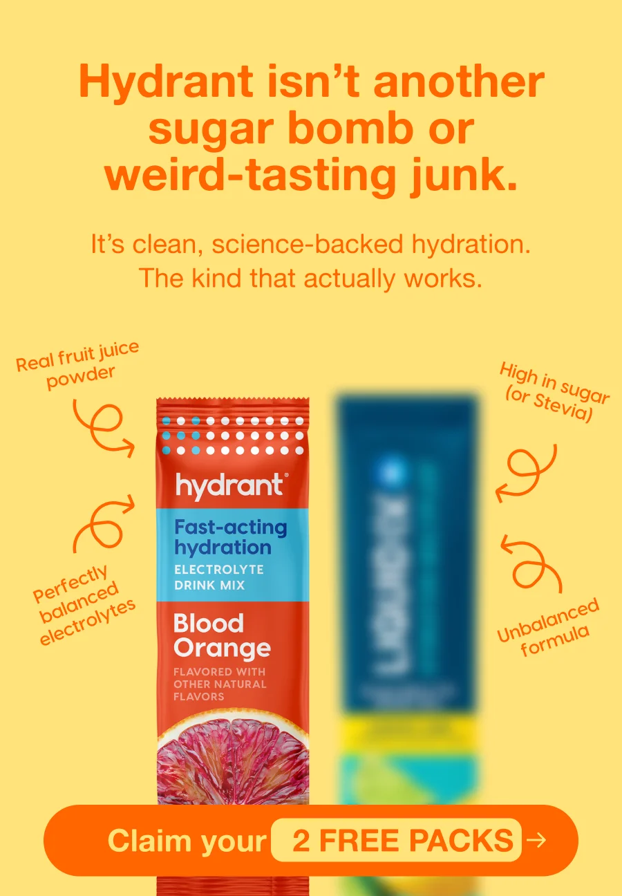 Hydrant isn't another sugar bomb or weird-tasting junk. | Claim your 2 FREE PACKS