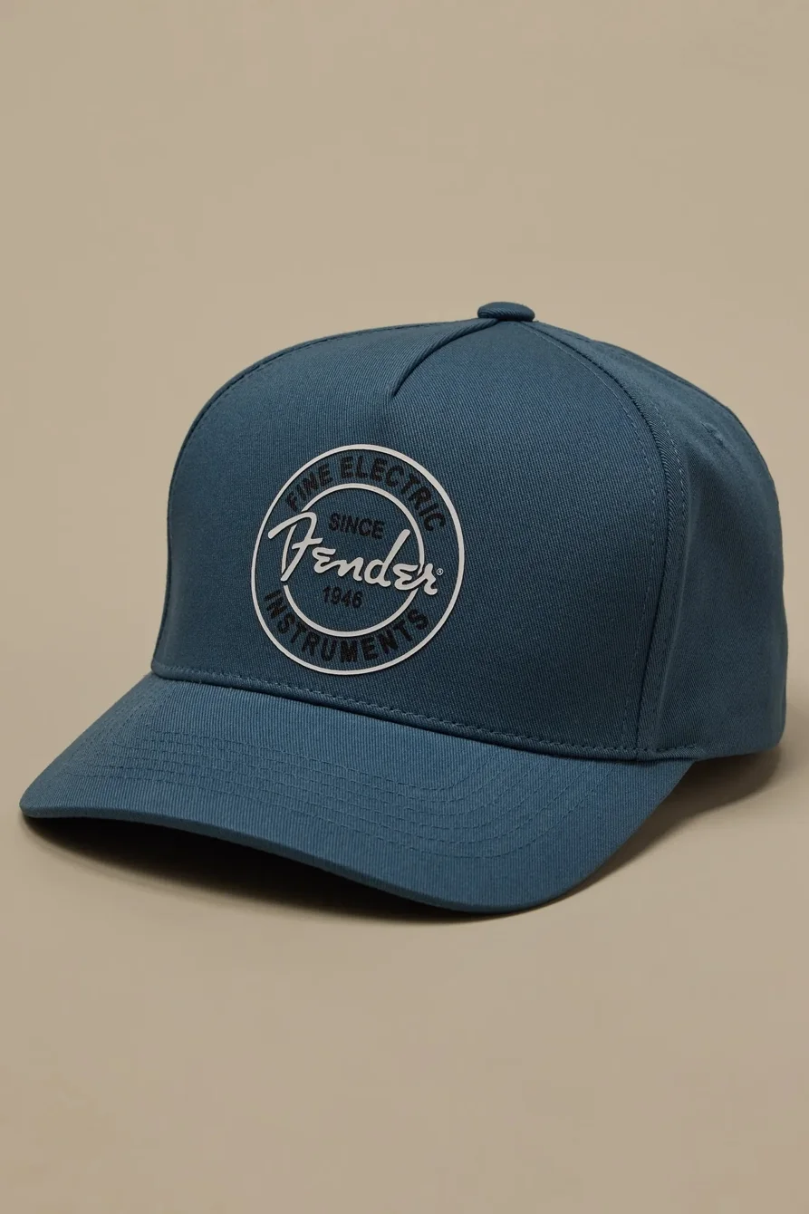 Image of Lucky Brand Fender Fine Electric Baseball Hat in Grey Blue