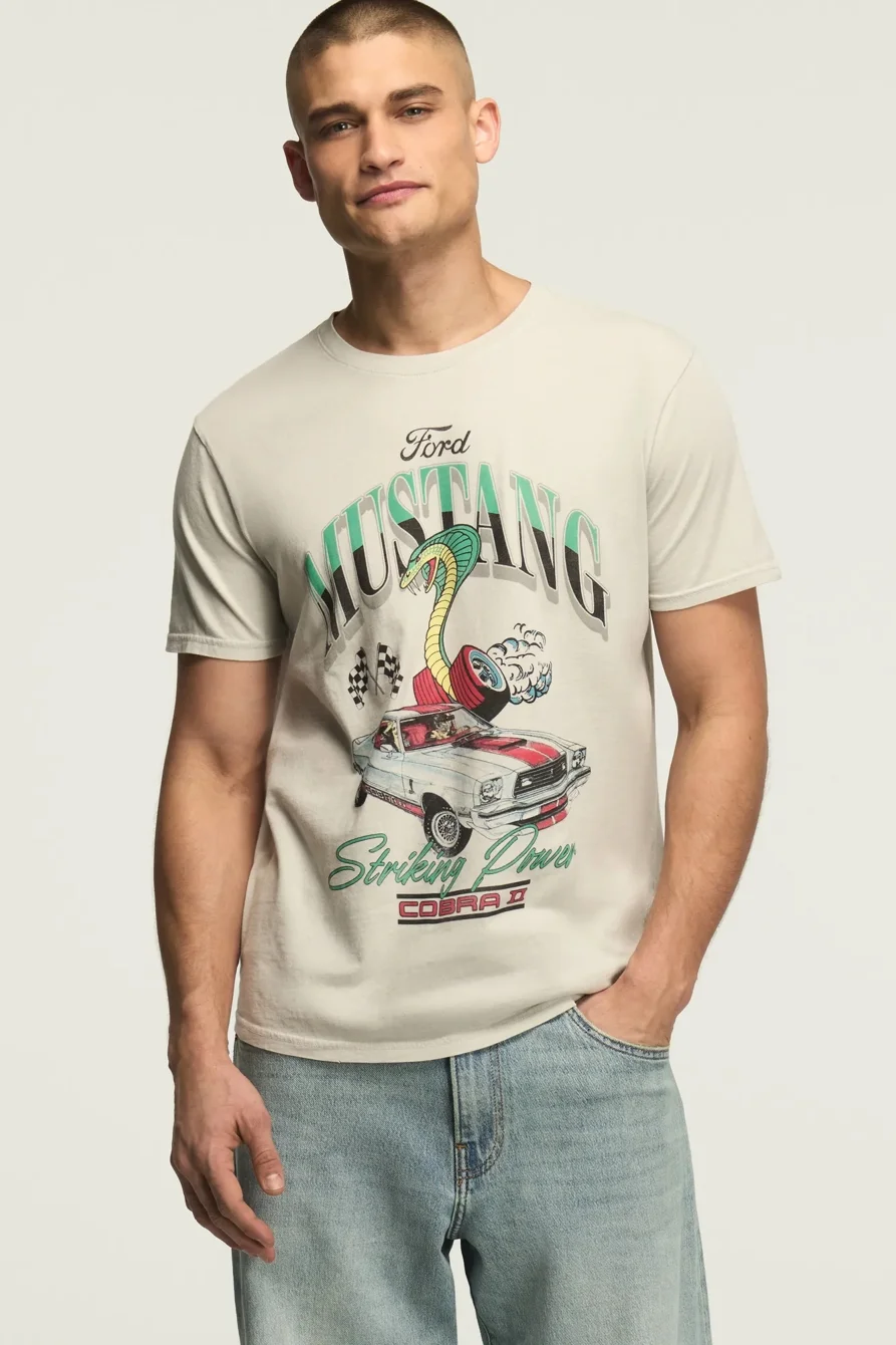 Image of Lucky Brand Mustang Tee - Men's Clothing Tops Shirts Tee Graphic T Shirts in Lunar Rock