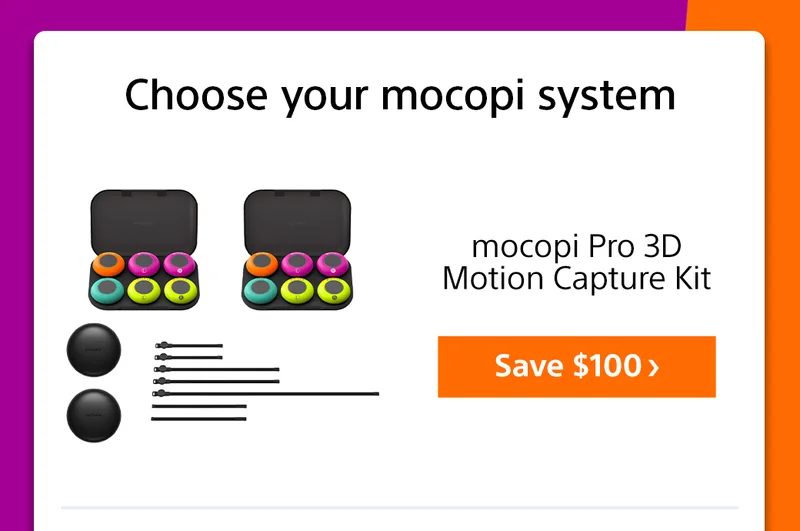 Choose your mocopi system: mocopi Pro3D Motion Capture Kit Save $100