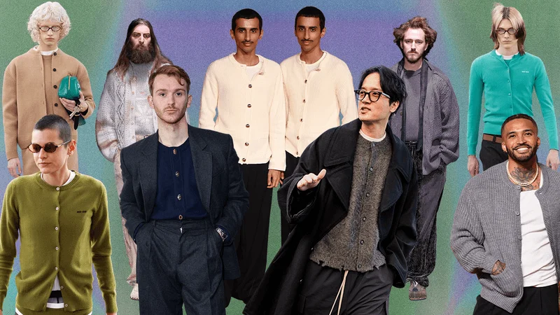 A whole bunch of stylish folks wearing the menswear-inspired crewneck cardigan. A whole bunch of stylish folks wearing the menswear-inspired crewneck cardigan.