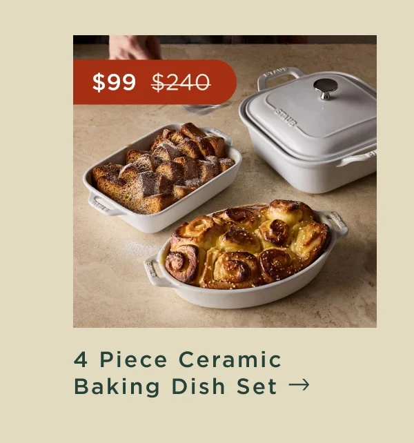 4 Piece Ceramic Baking Dish Set