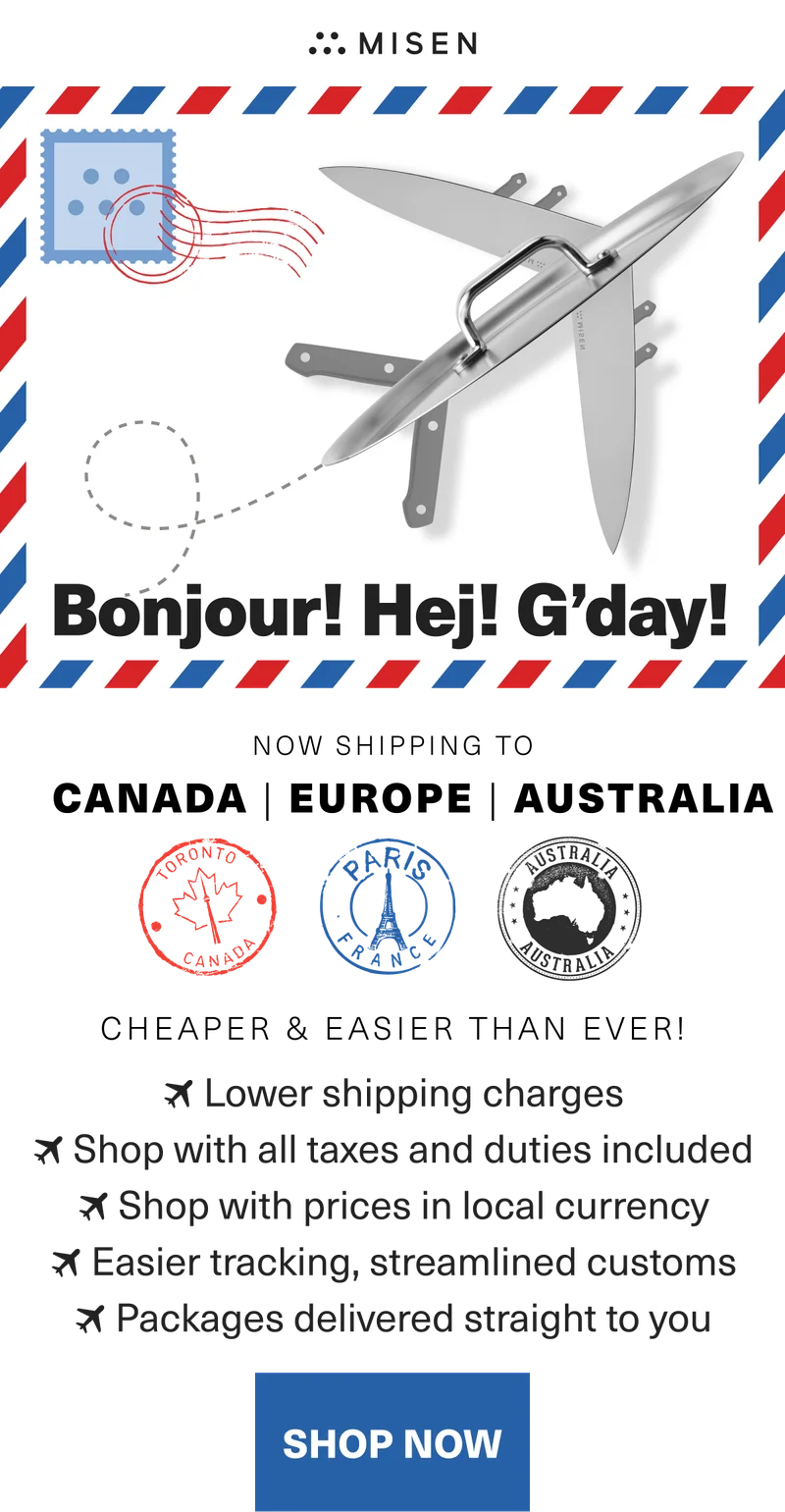 Misen. Bonjour! Hej! G-day! Now Shipping to Canada, Europe, Australia.