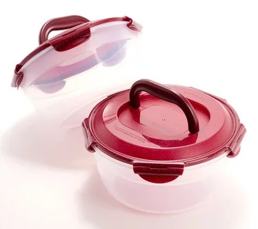 LocknLock Set of 2 14-Cup Bowls with Handle Lids