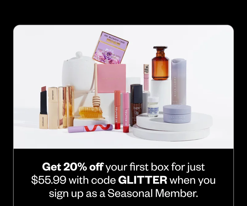 Get 20% off your first box for just $55.99 with code GLITTER when you sign up as a Seasonal Member.