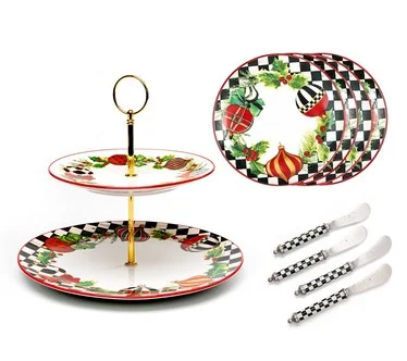 MacKenzie- Childs Deck The Halls Entertaining 9 Piece Set