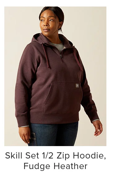 Skill Set 1/2 Zip Hoodie, Fudge Heather