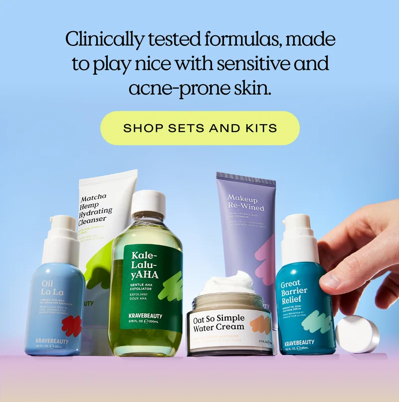 Clinically tested formulas, made to play nice with sensitive and acne-prone skin.  |  Shop Sets and Kits