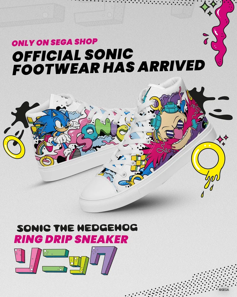 ONLY ON SEGA SHOP | OFFICIAL SONIC FOOTWEAR HAS ARRIVED | SONIC THE HEDGEHOG | RING DROP SNEAKER