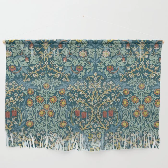 William Morris Vintage Blackthorn Bright Indigo Wall Hanging Wall Hanging
