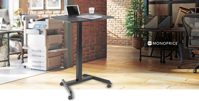 Gas‑Lift Height Adjustable Sit‑Stand Mobile Rolling Workstation Laptop and Computer Desk V2