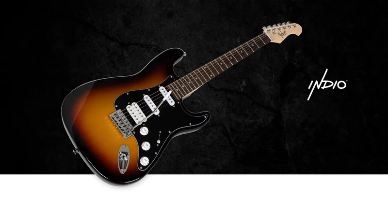 Cali Classic HSS Electric Guitar with Gig Bag - Black