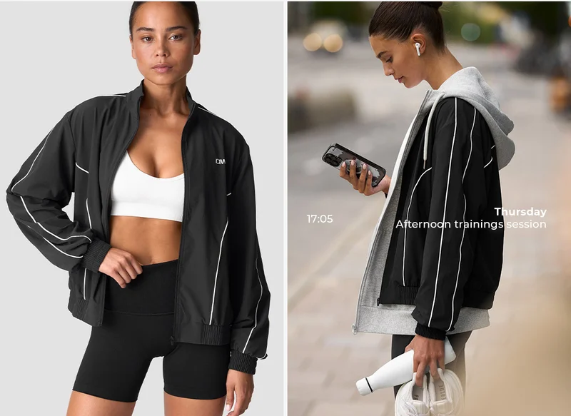 Contrast Track Jacket Wmn Black