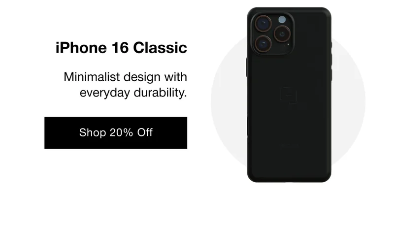 iPhone 16 Classic Minimalist design with everyday durability.