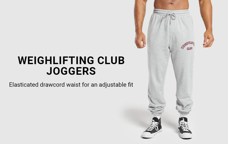 Weightlifting Club Joggers - light grey core marl. Elasticated drawcord waist for an adjustable fit.