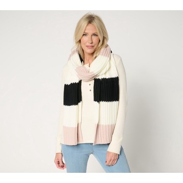 Complliments 84" x 15" Striped Rib Knit Scarf