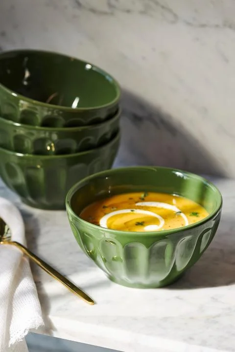 Amelie Latte Portuguese Stoneware Cereal Bowls, Set of 4
