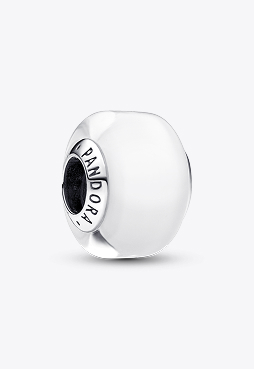 White Mini Murano Glass Charm