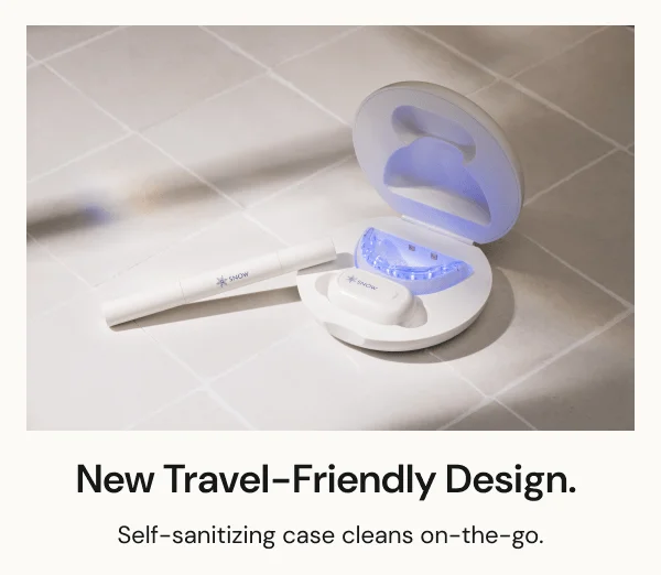 New Travel-Friendly Design. | Self-sanitizing case cleans on-the-go.