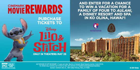 PURCHASE TICKETS TO LILO & STITCH | AND ENTER FOR A CHANCE TO WIN A VACATION FOR A FAMILY OF FOUR TO AULANI, A DISNEY RESORT AND SPA IN KO OLINA, HAWAI'I