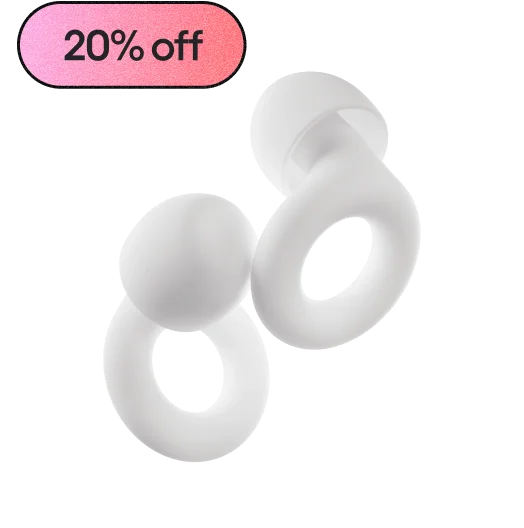 A pair of Loop Quiet in color white