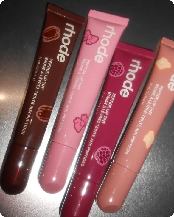 scented peptide lip tint espresso, scented peptide lip tint ribbon, scented peptide lip tint raspberry jelly, scented peptide lip tint roast