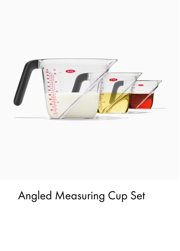 Angled measuring cup set