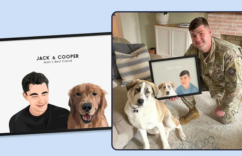 Modern Pet Portrait - Dog Dad + Pet