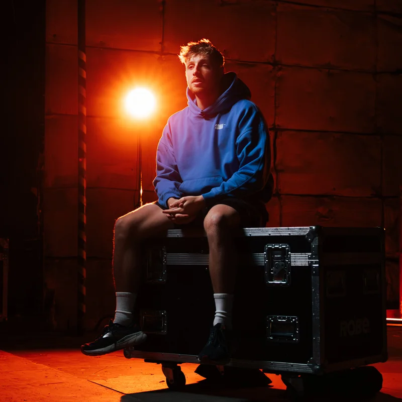 Image of Harry wearing the W2S Blue Hoodie