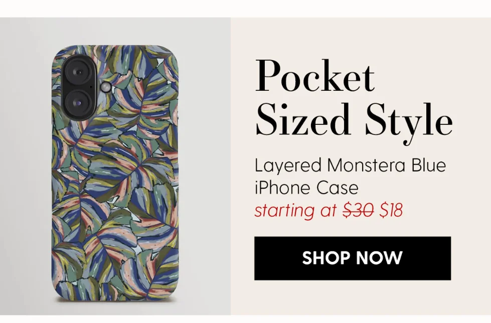 Layered Monstera - Blue iPhone Case