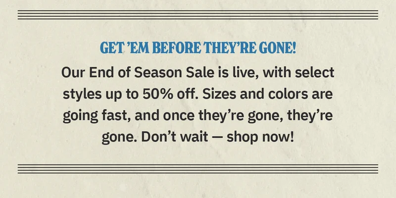 Shop End of Season Sale