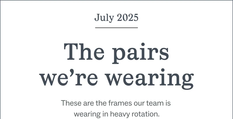 The Pairs We're Wearing