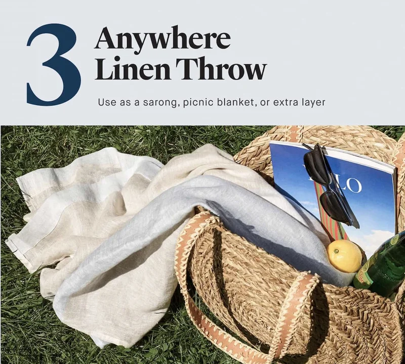 Anywhere Linen Throw Use as a sarong, picnic blanket, or extra layer