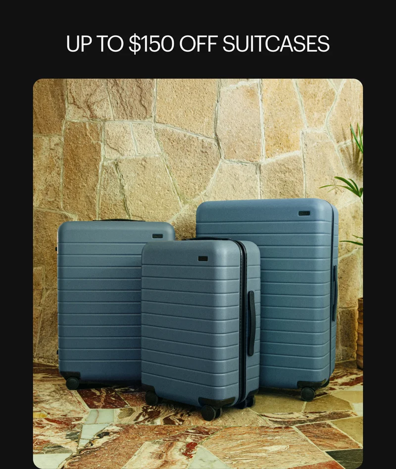 Up to $150 off suitcases