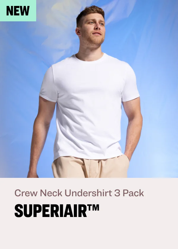 NEW crew neck undershirt 3 pack superiair™