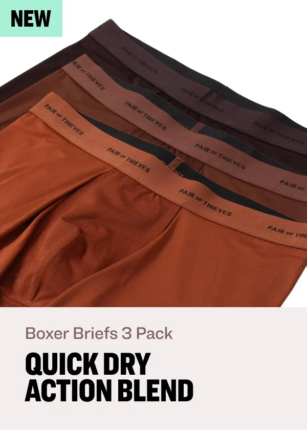 NEW boxer briefs 3 pack quick dry action blend