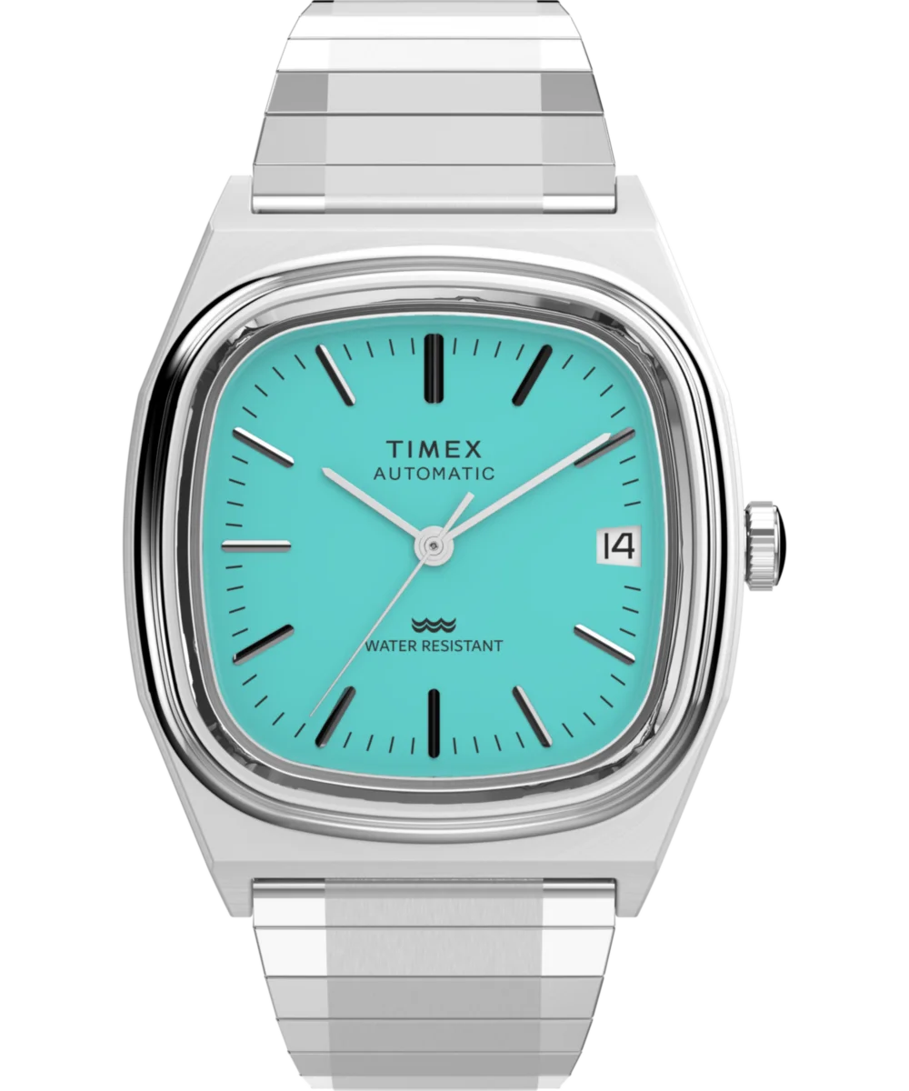 Image of Timex® Automatic 1983 E-Line 34mm Stainless Steel Expansion Band Watch