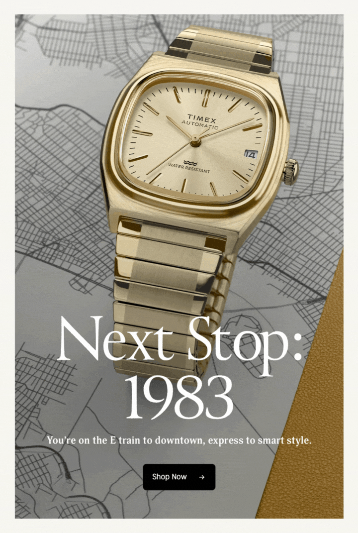 Next Stop: 1983 | You're on the E train to downtown, express to smart style. | Shop Now