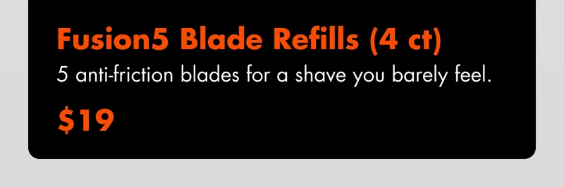 Fusion5 Blade Refills (4 ct) - 5 anti-friction blades for a shave you barely feel. $19
