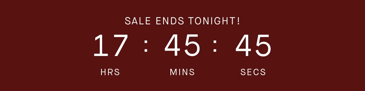 Sale ends tonight!